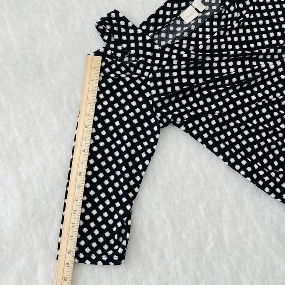 Chico's Womens Black Hi Low Hem Cold Shoulder Polka Dot Blouse Top Size 3 US XL - Picture 8 of 9